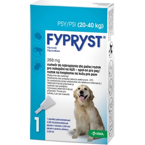 FYPRYST Fypryst Spot On капки срещу бълхи и кърлежи за кучета с тегло 20-40 кг, 268 мг/2, 68 мл, 1 пипета