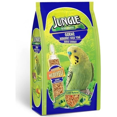 Jungle Natural Budgie Gourmet Food - пълноценна храна за вълнисти папагали, с крекер в опаковката, 400 гр - Турция JNG-037
