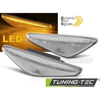 Boční LED dynamické blinkry BMW E46 coupe, 2003-2006, SEQ, chromové