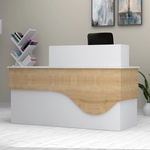 TopMebel Dustin TopMebel меламиново рецепция бюро в бял - дъб цвят 160x60x101.8cm