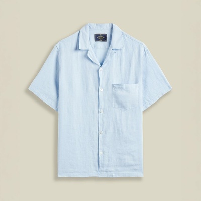 Portuguese Flannel Linen Camp Collar sky