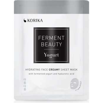 KORIKA FermentBeauty Hydrating Face Sheet Mask with Fermented Yogurt and Hyaluronic Acid хидратираща платнена маска с ферментирало кисело мляко и хиалуронова киселина 23 гр