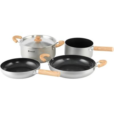 Outwell Тенджера Outwell Feast keramisches Topfset XL Pot - Black & Grey - размер 2 Pfannen, 4 l-Topf, Soßenpfan (532-3657-0111)