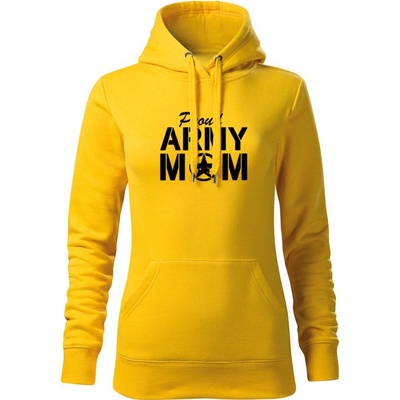 Waragod dámska mikina s kapucňou army mom žltá