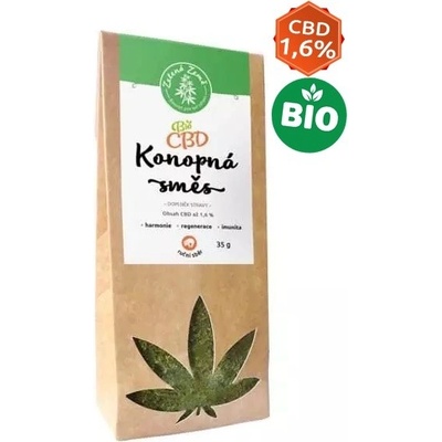 Zelená Země 1 6% CBD Konopný čaj Bio 35 g