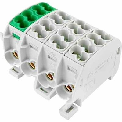 ELEMAN Svorkovnice rozbočovací HLAK 25//4 C 3LPE, 100A, 4pól., CU, IP20, 3xŠ/Z, DIN, 4212