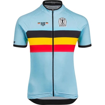 Bioracer Детска фланелка с къс ръкав за колоездене Bioracer Kid's Belgium Icon Classic Jersey Cycling jersey - Belgium - размер 128 (EU) (756-0249-0111)