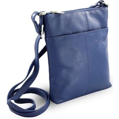 Arwel modrá dámská kožená zipová crossbody kabelka Jenny