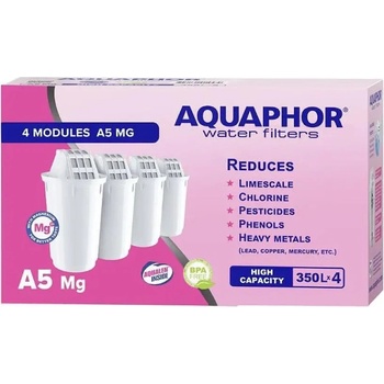 Aquaphor Филтър за пречистване на вода Aquaphor A5 Mg 4 бр (4744131017099)