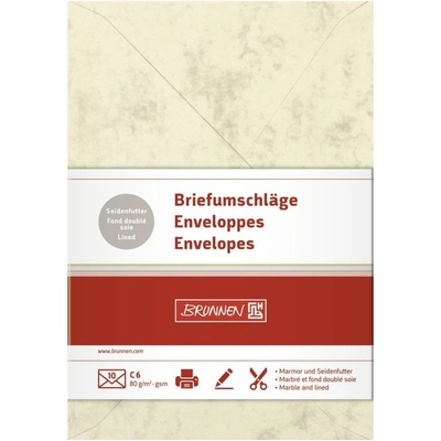 BRUNNEN C6 obálky 10 ks (80 g/m2) mramor béžové vhodné do tiskárny
