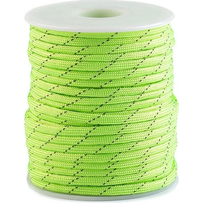Padáková šňůra Ø4 mm s reflexní nití Varianta: 1 zelená neon, Balení: 25 m