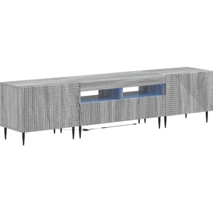 vidaXL 3 части LED ТВ шкаф Сив Сонома Инженерна дървесина (3416686)