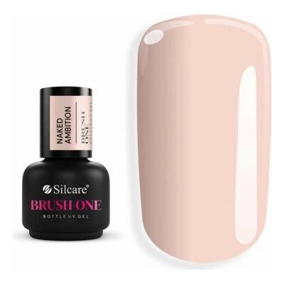 Silcare Brush One Bottle gel stavebný gél Naked Ambition béžovo ružový 15 g
