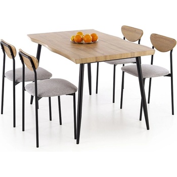 Halmar Трапезен комплект dicky дъб натурален / черно / сиво