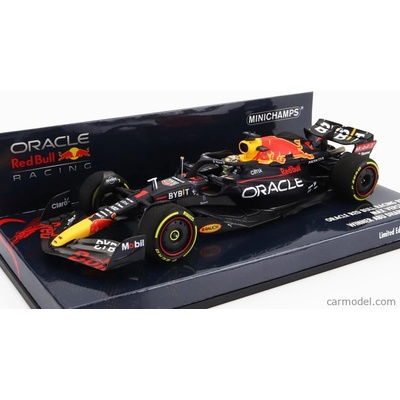 Minichamps Red bull F1 Rb18 Team Oracle Red Bull Racing N 1 Winner Abu Dhabi Gp Majster sveta 2022 Max Verstappen Matná modrá žltá červená 1:43