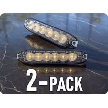 KAMAR LED výstražné světlo 6xLED, slim, 20W, 3 módy, 12/24V/2-PACK! [LW0038-2]