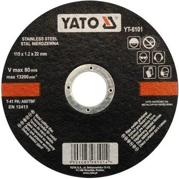 Yato Kotouč řezný 115 x 22 x 1,2 mm YT-6101