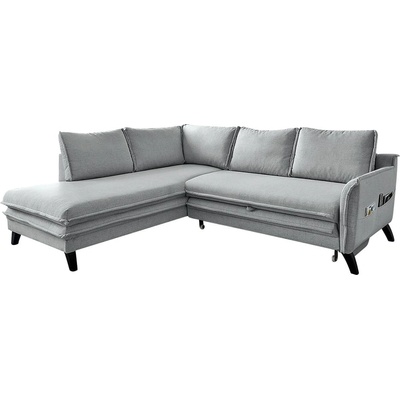 Miuform Светлосив ъглов разтегателен диван ляв ъгъл, Charming Charlie - Miuform (Charming Charlie HAEECL-2QR LIN16)