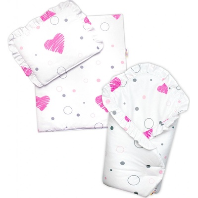 Baby Nellys zavinovačka perinka a vankúšik I love Girl