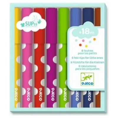 DJECO - Комплект флумастери тип четка за най-малките - 8 броя (DJ09001)