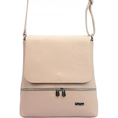 Kožená dámská crossbody kabelka starorůžová