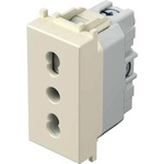 TEM Контакт италиански стандарт 2P+E 16A 1M, цвят Крем гланц, Modul - VM30IW (VM30IW)