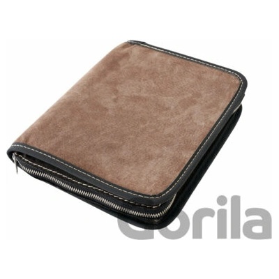 Macoli Hand Made Obal se zipem XL Hnědý semiš