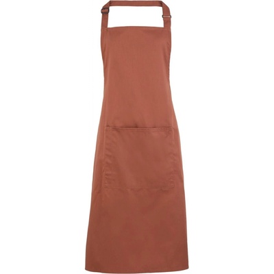 Premier Workwear Keprová pracovní zástěra s kapsou z kolekce Colours Collection hnědá kaštanová Pantone 7525C 72x86cm PW154