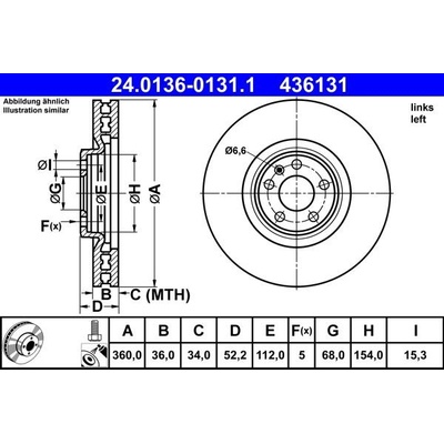 Brzdový kotúč ATE 24.0136-0131.1