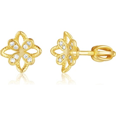 JVD Pozlátené strieborné náušnice so zirkónmi SVLE3455XH2GOSR