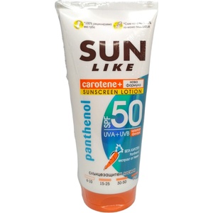 SUN LIKE слънцезащитен лосион, Panthenol, Туба, SPF 50, 200мл