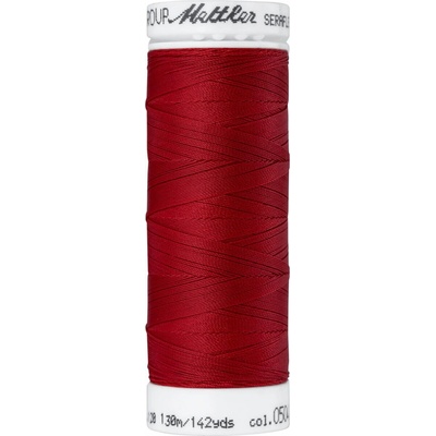 Elastická šicí nit PES - SERAFLEX METTLER (130m) barva 0504 - červená