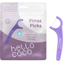 Hello Coco Floss Picks nit v držáku 30 ks