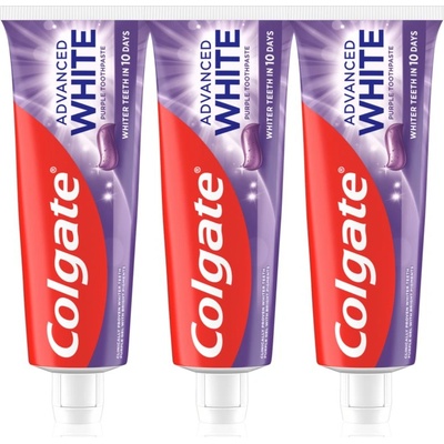 Colgate Advanced White Purple White избелваща паста за зъби 3x75 бр