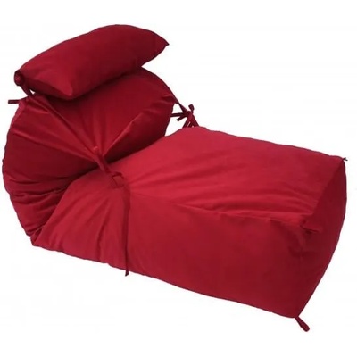 PUFRELAX Комплект, пуф легло и декоративна възглавница, 500л. Yoga XL - Red Diamond, Перящ се калъф, Пълнеж с микс от мемори пяна и дунапрен, Гама Plush honey (PUF-M-YXLP-PH-REDM)
