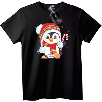 NOONEBRAND Тениска Весел коледен пингвин - XS, White