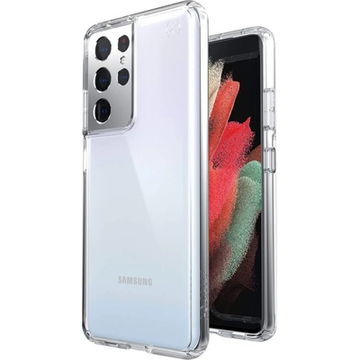 Speck Presidio Perfect Clear Case - удароустойчив хибриден кейс за Samsung Galaxy S21 Ultra (прозрачен)