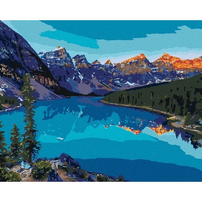 Zuty Malování Podle Čísel Morénské Jezero V Národním Parku Banff 80 x 100 Cm Plátno Rám 8596530093077