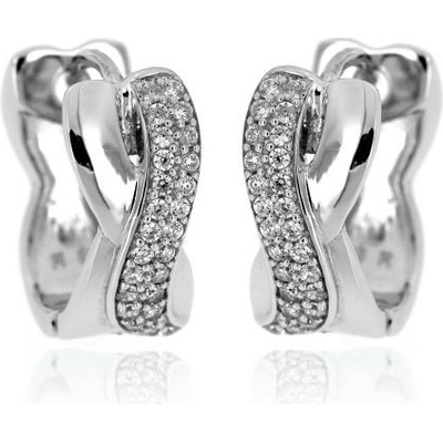 Zlatnictví U Kostela náušnice oválné kroužky se zirkony 9705