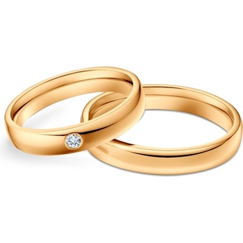 SAVICKI Сватбени халки: жълто злато, полукръгли, 4 мм