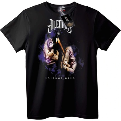 NOONEBRAND Тениска Alem с Цигара - M, Black