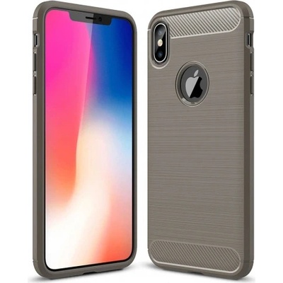 AppleKing odolný v štýle brúseného karbónu iPhone XS Max – sivé