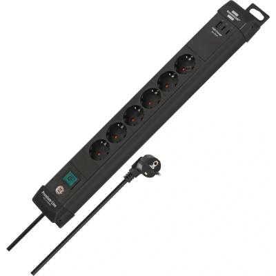 brennenstuhl Разклонител Brennenstuhl - Premium-Line, 6 гнезда, 2x USB-C & 1x USB-A, 3 m, черен (1951160613)