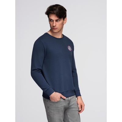 Ombre Clothing Мъжки суитшърт с кръгло деколте и апликация - тъмно син V2 B1713 Ombre Clothing Ombre Clothing | Sin | МЪЖЕ | S