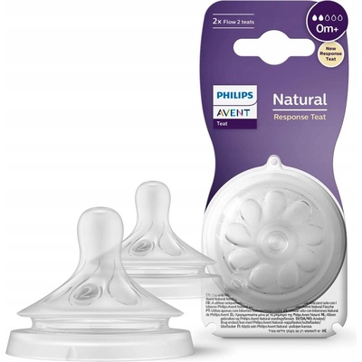 Avent Philips savička Natural Response 2 novorozenecký průtok 2 ks transparentni