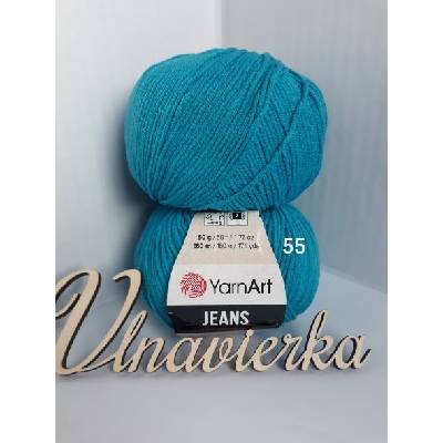 YarnArt Jeans 55 modrá tyrkysová