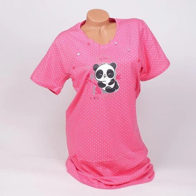 Нощница за кърмачки в цвят фуксия с панда