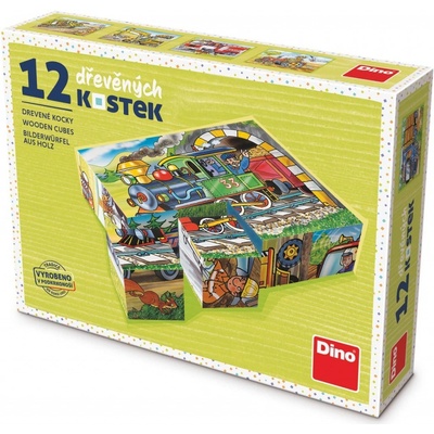 Dino kocky 12 kostek Mašinka