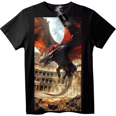NOONEBRAND Тениска Дракон в Колизеума - XL, White