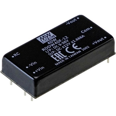MEAN WELL RDDW40G-12 DC / DC menič napätia, DPS 1.666 A 40 W Počet výstupov: 2 x